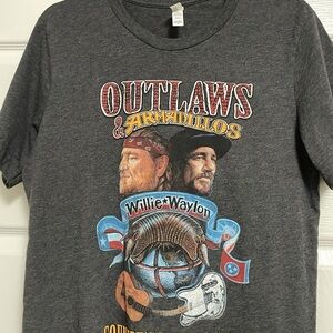 Waylon & Willie Outlaws & Armadillos Country Hall Of Fame Bella Brand Med Shirt